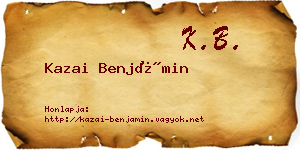 Kazai Benjámin névjegykártya